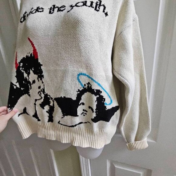 Divide the Youth Demons and Angels Knitted Sweater Size Large - Picture 7 of 10